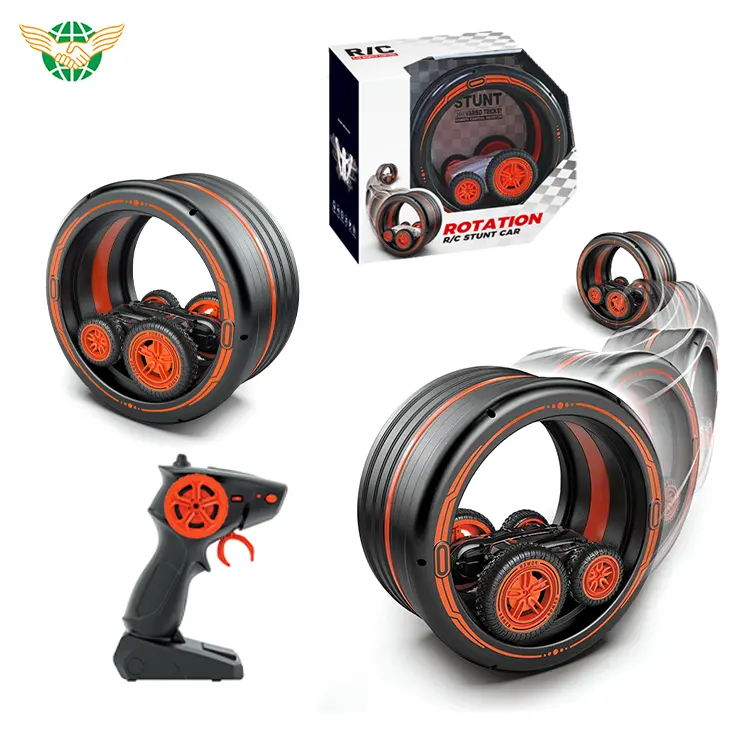 Jouets radiocommandés 2.4 ghz rc cascadeur voiture 360 degrés rotation jouet avec grande roue Rc voiture dérive double rouleau marche