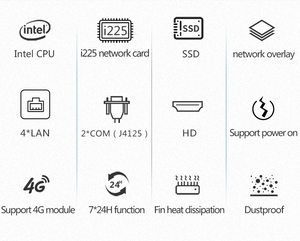 J4125 N5105 Processor Mini PC Fanless Soft Router with LAN HD VGA Dual Port Industrial <strong>Computer</strong> &amp; Accessories Firewall <strong>Device</strong>