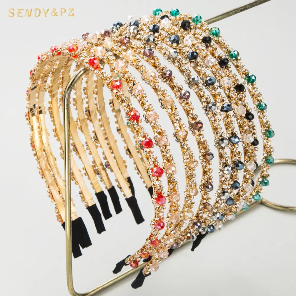 Bán buôn phụ nữ tinh tế kim cương hairband hợp kim sang trọng Headband long lanh Rhinestone pha lê headbands