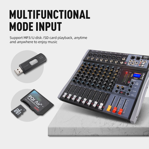 Mezclador de audio profesional de 8 canales, consola de DJ, interfaz de controlador de mezcla para escenario para tarjetas de sonido y escenarios