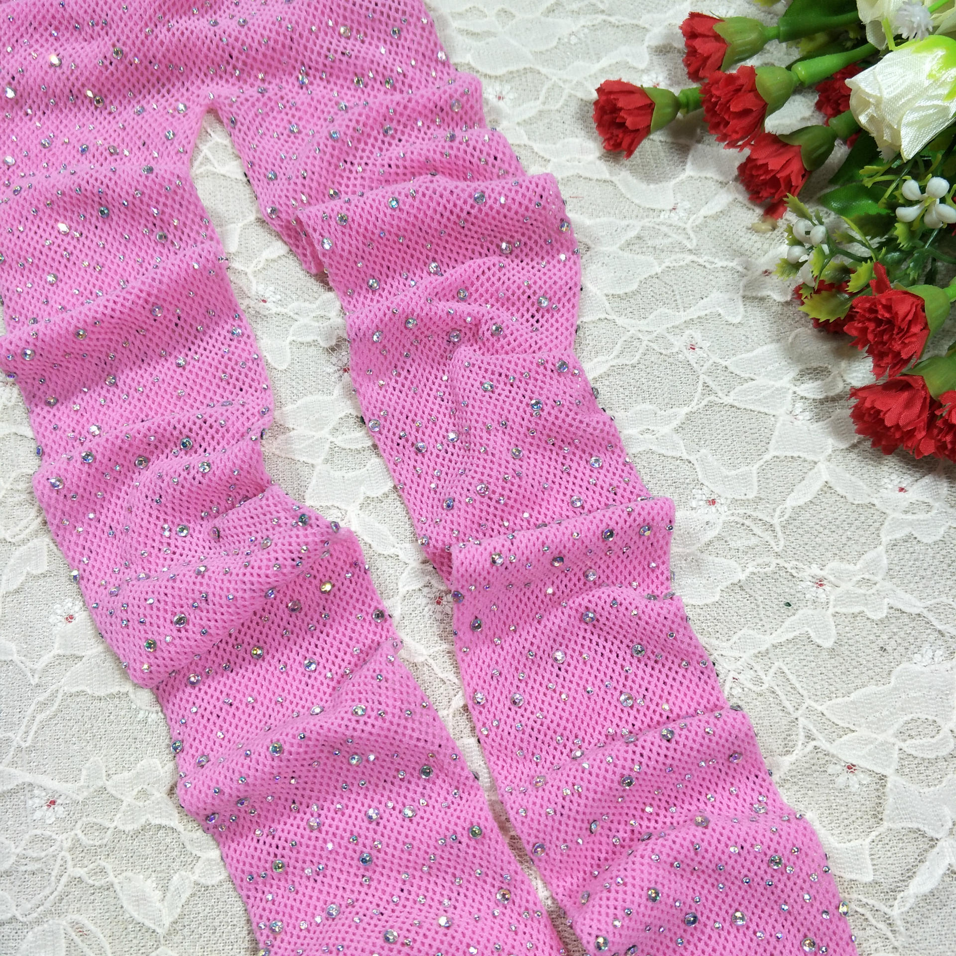 Pink with clear stones