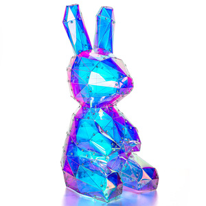 CY holografik parti dekor su geçirmez LED lüks romantik sevgililer günü Light Up hediye kutusu yanardöner Bunny tavşan hediye - Product Image 5
