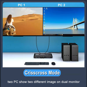 2x2 HDMI kvm开关4K 60hz双显示器KVM HDMI扩展显示器USB KVM切换器2进2出，用于2台计算机共享2台显示器 - Product Image 2