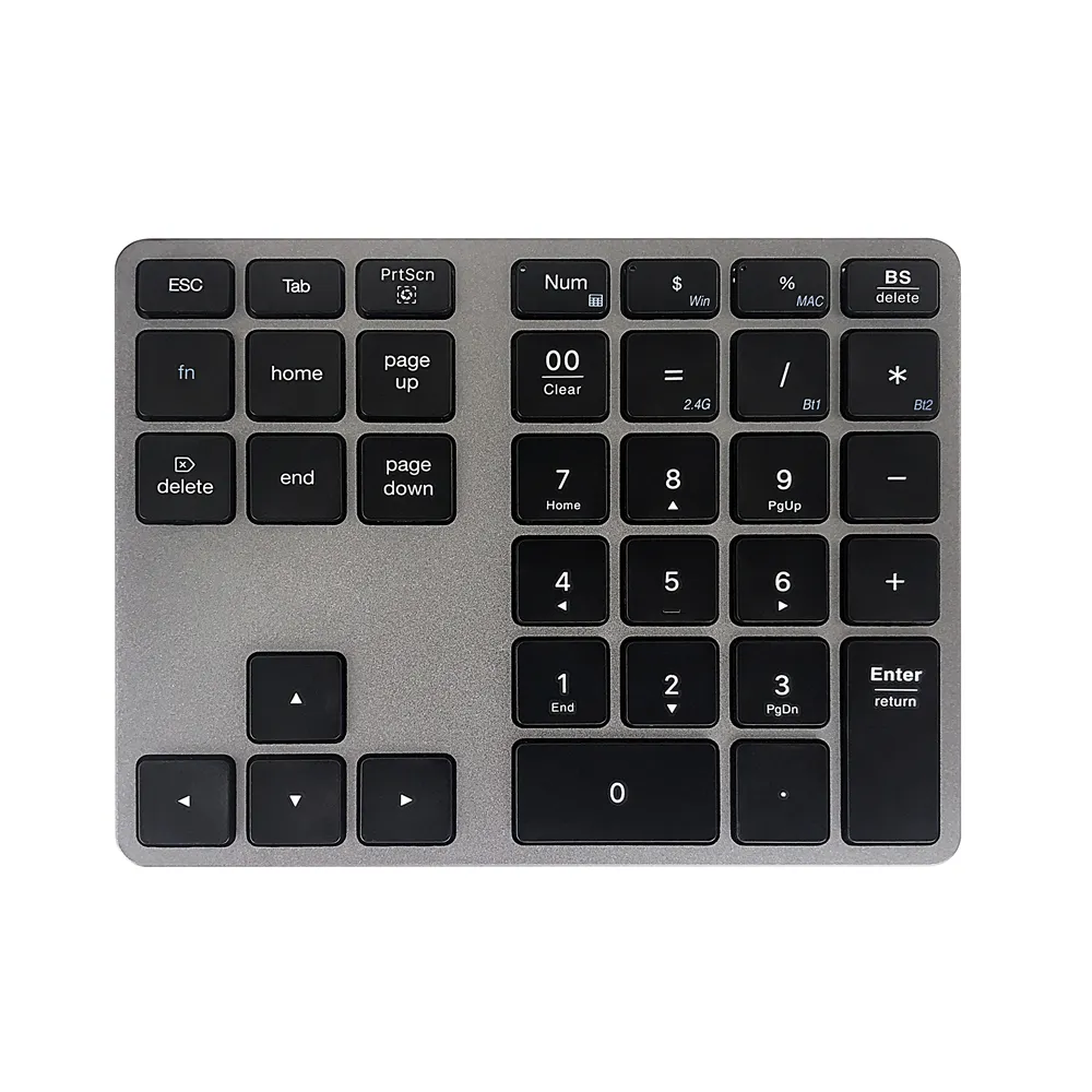 Алюминиевая перезаряжаемая беспроводная цифровая клавиатура 35 клавиш для ноутбука MacBook Windows