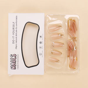 Bán Buôn 24-Mảnh 3D Châu Âu Mỹ Nổ Móng Tay Nghệ Thuật Đề can Pháp Vàng-Mạ Cross-Biên Giới Armor Mỹ Nổ - Product Image 4