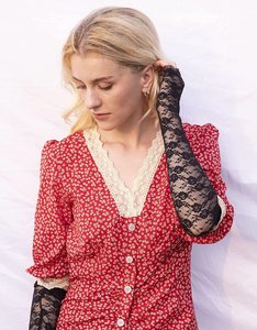 FINGERLESSレース手袋ロングレース花柄手袋女性用手袋
