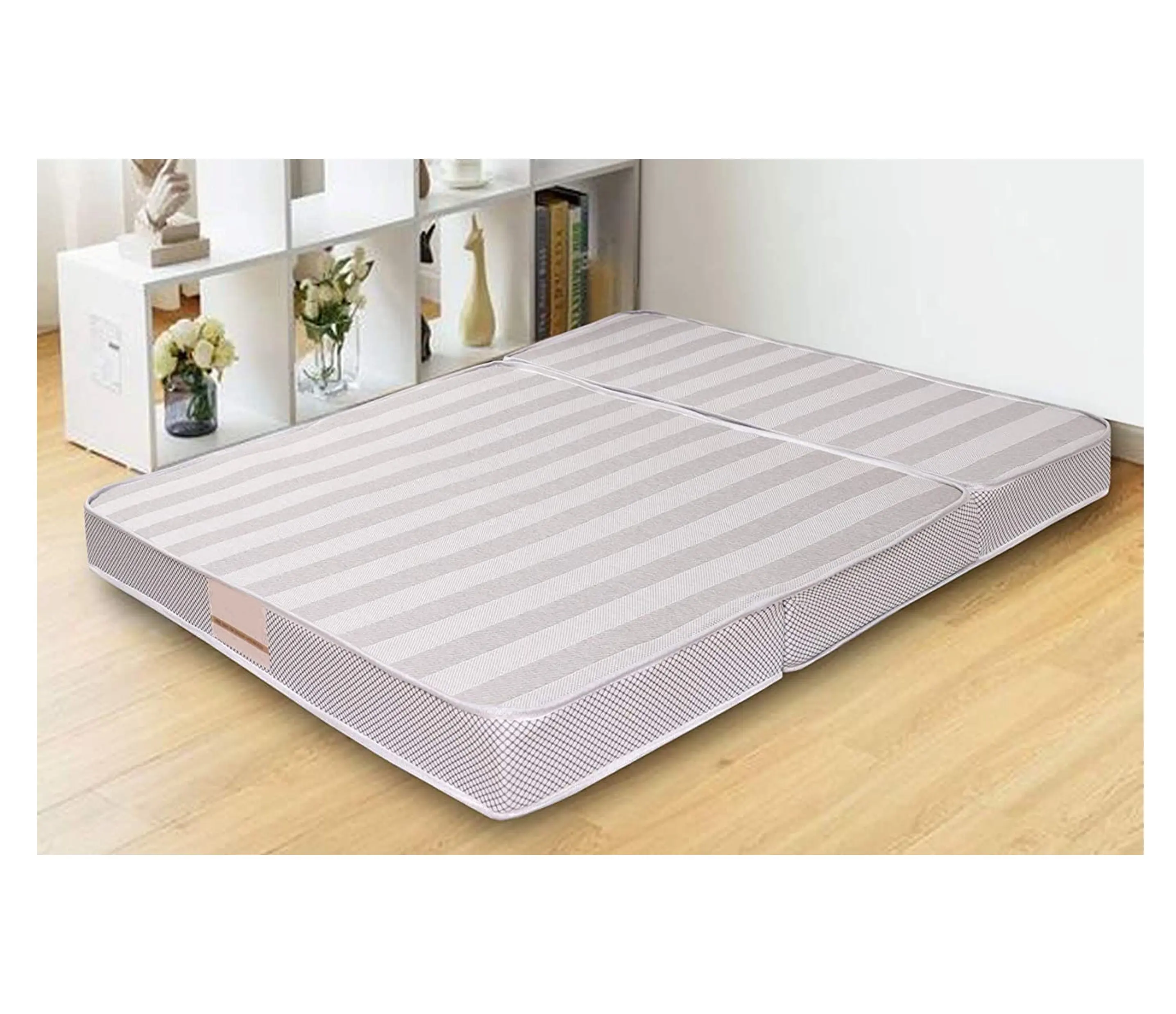 Comfortable Tri-fold Bed Mattresses | 4-inch Double Size High Density Foam Folding Mattress for Guest Sleeping