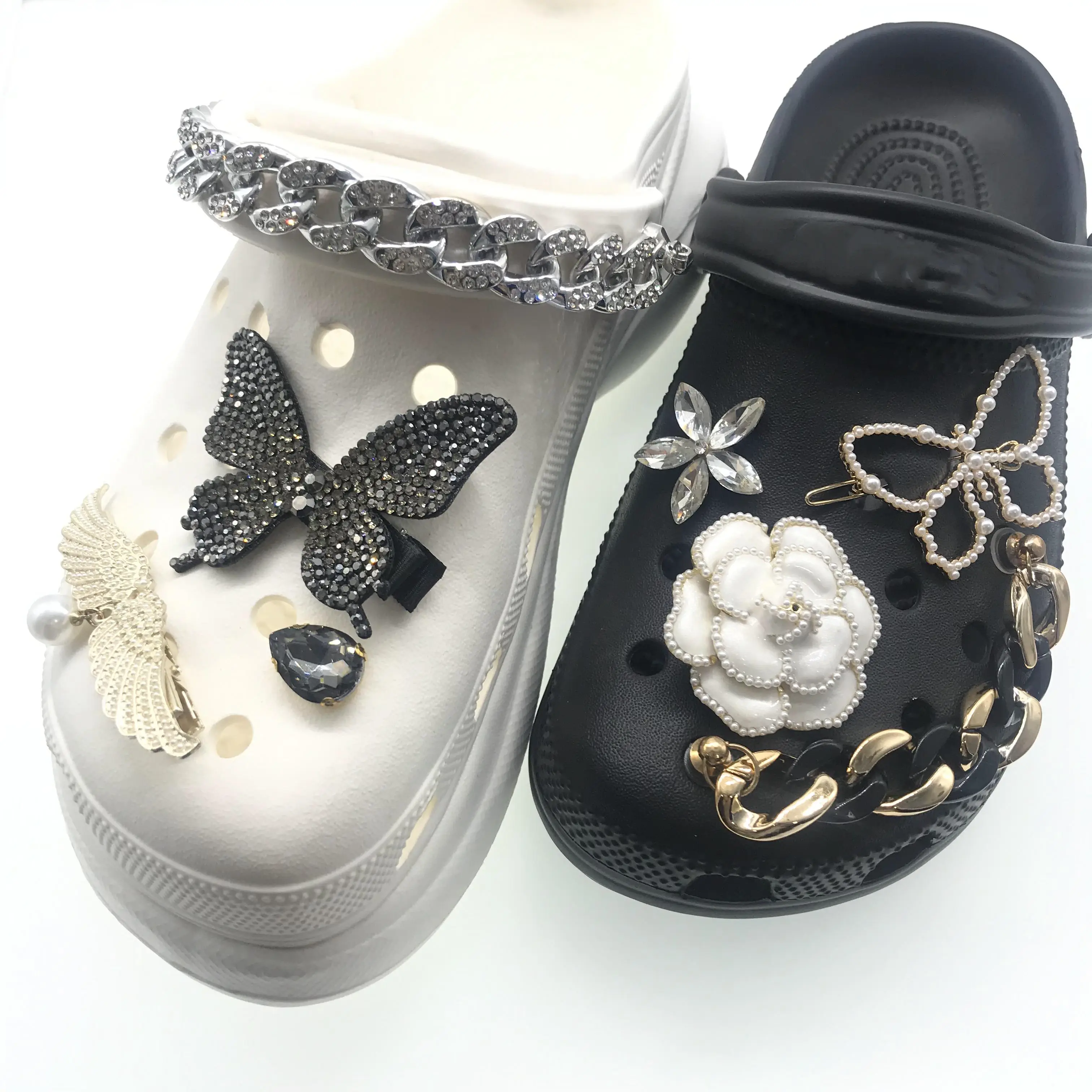 Los fabricantes directos más nuevos que venden DIY zuecos decoración de zapatos Bling encantos para zuecos alfileres para zapatos broche horquilla