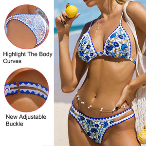 SBART Frauen Karneval Badeanzüge Sexy Tanga Micro Ensemble Bikini Ditsy Floral Zweiteiler Sets Badeanzug - Product Image 2