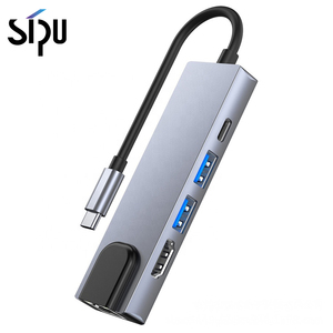 SIPU 5-in-1 USB Hub C adattatore multiporta USB 3.0 Gigabit Ethernet RJ45 Docking Station interfaccia HDMI progettato Pro Computer - Product Image 4