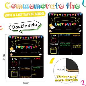 Hai mặt ngày đầu tiên và Ngày cuối cùng của trường bảng đen ký 12x10 inch bảng đen bằng gỗ có thể tái sử dụng cho trẻ em mẫu giáo - Product Image 2