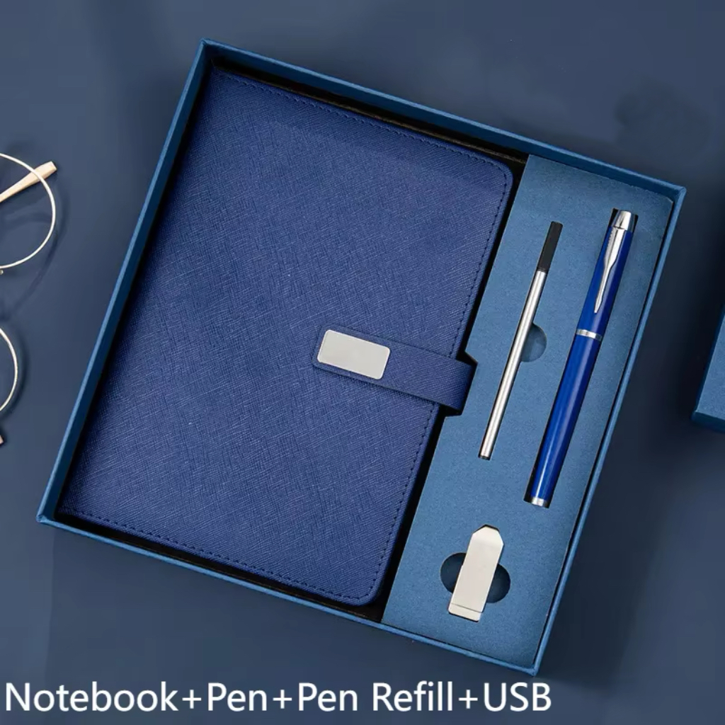 Dark Blue Notebook+Pen+USB