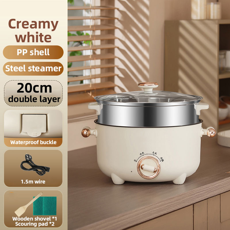 WhiteA-20cm double layers/with stainless steel steamer