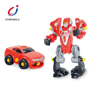 Bloques de construcción de plástico para coche, robot 3 en 1 para crear juegos, deformación combinada con taladro de herramienta eléctrica - Product Image 1