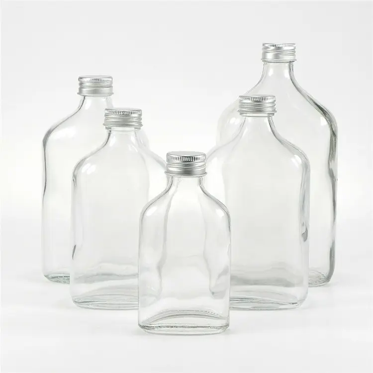 Frasco de cristal con tapa negra, 100ml200m250ml350ml