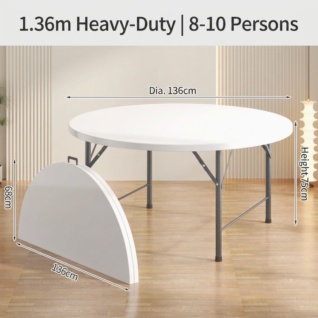 1,36 m plié en deux, blanc, version renforcée