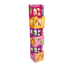 New Designed Easy to Assemble Cardboard Cube Totem <strong>Displays</strong> with <strong>Hook</strong> - Product Image 2