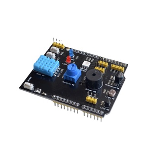 Placa de sensor 9 en 1, placa de expansión multifunción DHT11 LM35, temperatura y humedad para RGB LED IR receptor Zumbador