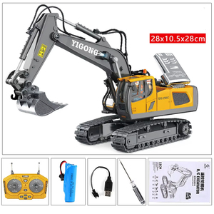 RC kamyon 2.4G 1:14 büyük alaşım simülasyon hafif müzik ekskavatör kovası 22CH araç modeli hobi oyuncaklar RC ekskavatör - Product Image 3