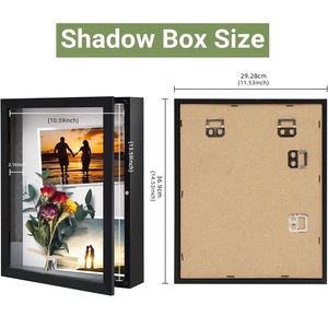 11x14 Shadow <strong>Box</strong> Picture <strong>Frame</strong> , <strong>Deep</strong> Wood &amp; Glass <strong>Display</strong> Case Ready to Hang Memory <strong>Box</strong> - Product Image 2