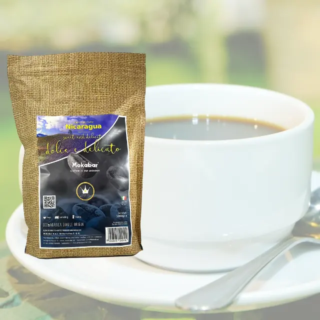 حبوب البن الايطالية المحمصة ، مذاق حلو ، كارابيكا 100% ، للقهوة الأمريكية