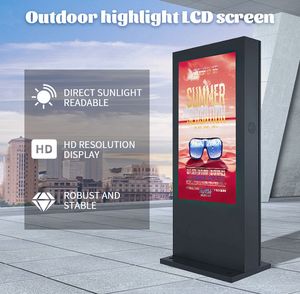 Digital Totem ruote Lcd pubblicità esterna schermo segnaletica pubblicitaria esterna Ip65 Digital Signage