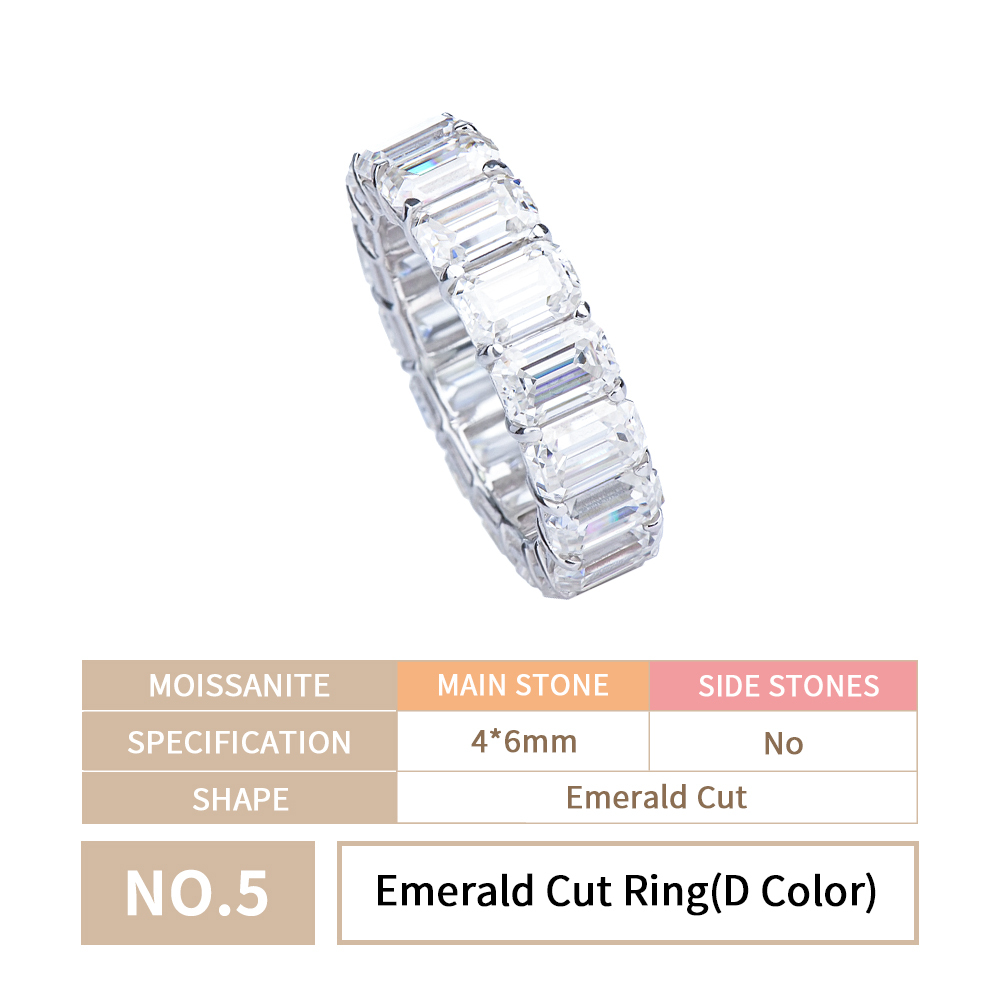 Anello di taglio smeraldo n. 5 (D colore)