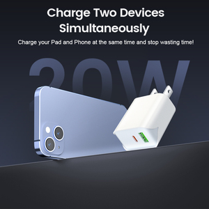 TKT Immediate Shipment <strong>Red</strong> 20W Ultra-Thin Dual Port USB Charger QC3.0 Smart Mobile Device Charging Current PD Function US Plug - Product Image 3