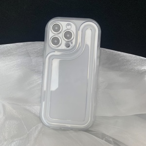 Ins Style Transparent Air Cushion Mobile Phone Case for iPhone 15 14 13 Plus Smooth Glossy Line Design Phone Cover for <strong>Apple</strong> - Product Image 6
