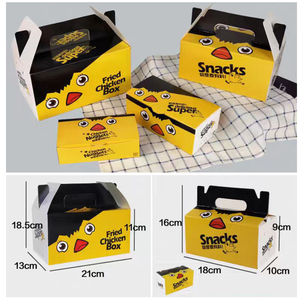 Fabrika özel baskılı Take Away Fast Food ambalaj tasarım aperatif karton kağıt gıda kapları kızarmış tavuk kutusu çıkar - Product Image 2