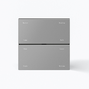 Sistema de Automatización Inteligente KNX, interruptor de pared inteligente para hoteles y hogares, panel de 8 Botones pulsadores de aluminio cepillado gris inteligente - Product Image 1