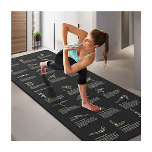 Pozlar baskılı kas gücü ile öğretim Yoga Mat-24 Yoga pozlar ve 21 germek-kaymaz TPE eko egzersiz Mat - Product Image 1