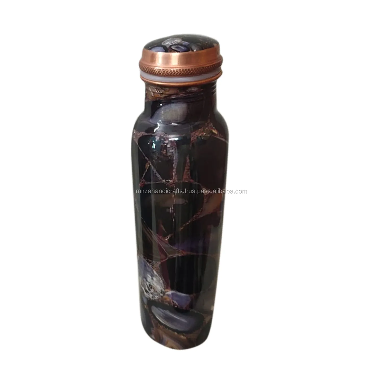 Bottiglia d'acqua in rame puro con Design in marmo nero e oro giunto più venduto meno prodotto a prova di perdite