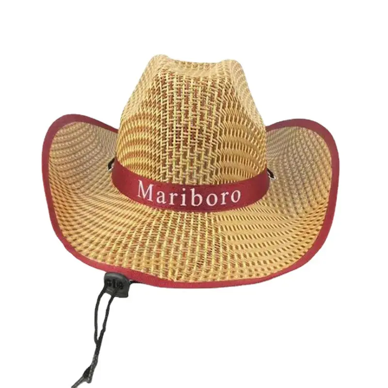 Alta Qualidade Básica Moda Sunshade Palha Cowboy Hat Outdoor Natural Palha Aba Larga Sombra Chapéu De Palha