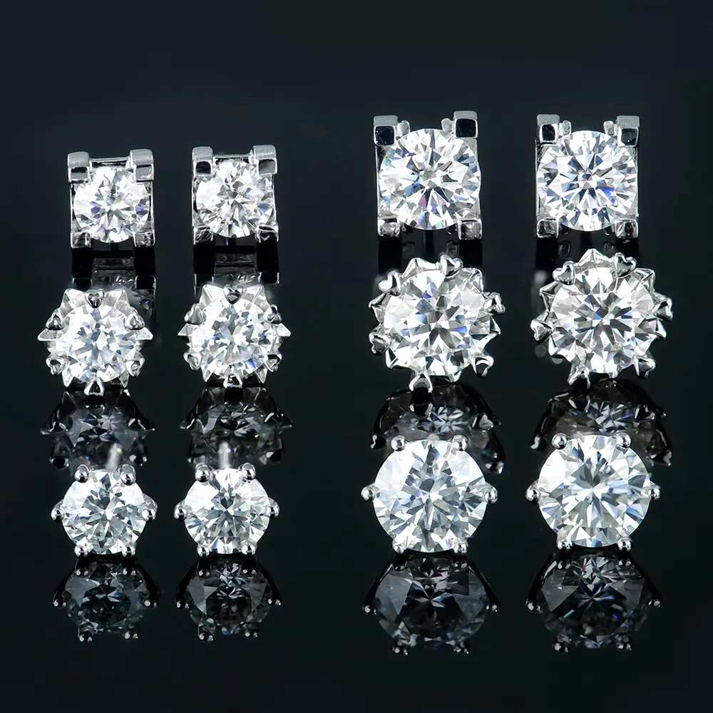 2024 grosir perhiasan fashion wanita jumlah besar kecil lucu 925 perak lab batu permata tumbuh moissanite berlian mossanite anting stud set
