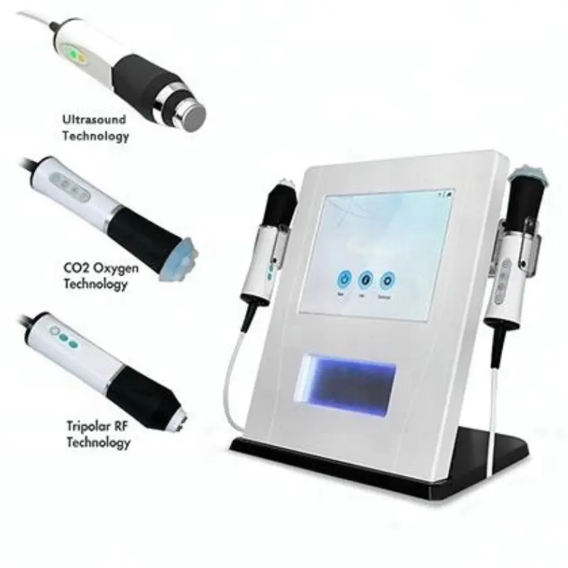 Machine d'oxygénation à bulles de CO2 3 en 1 Oxygénothérapie par ultrasons Jet d'oxygène pour le visage