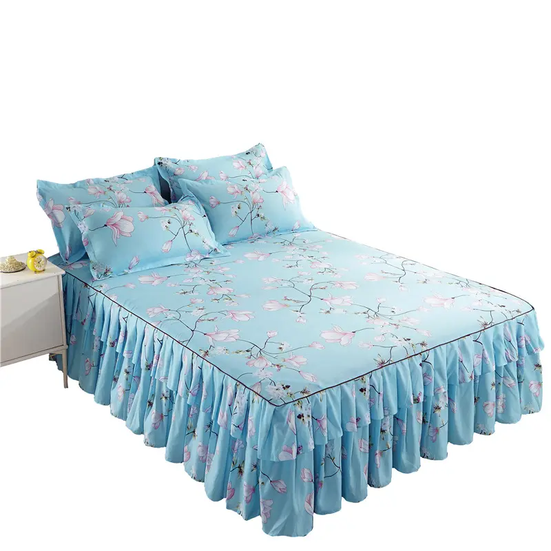 Falda de algodón con estampado floral para decoración del hogar, ropa de cama de alta calidad con logotipo, producto en oferta