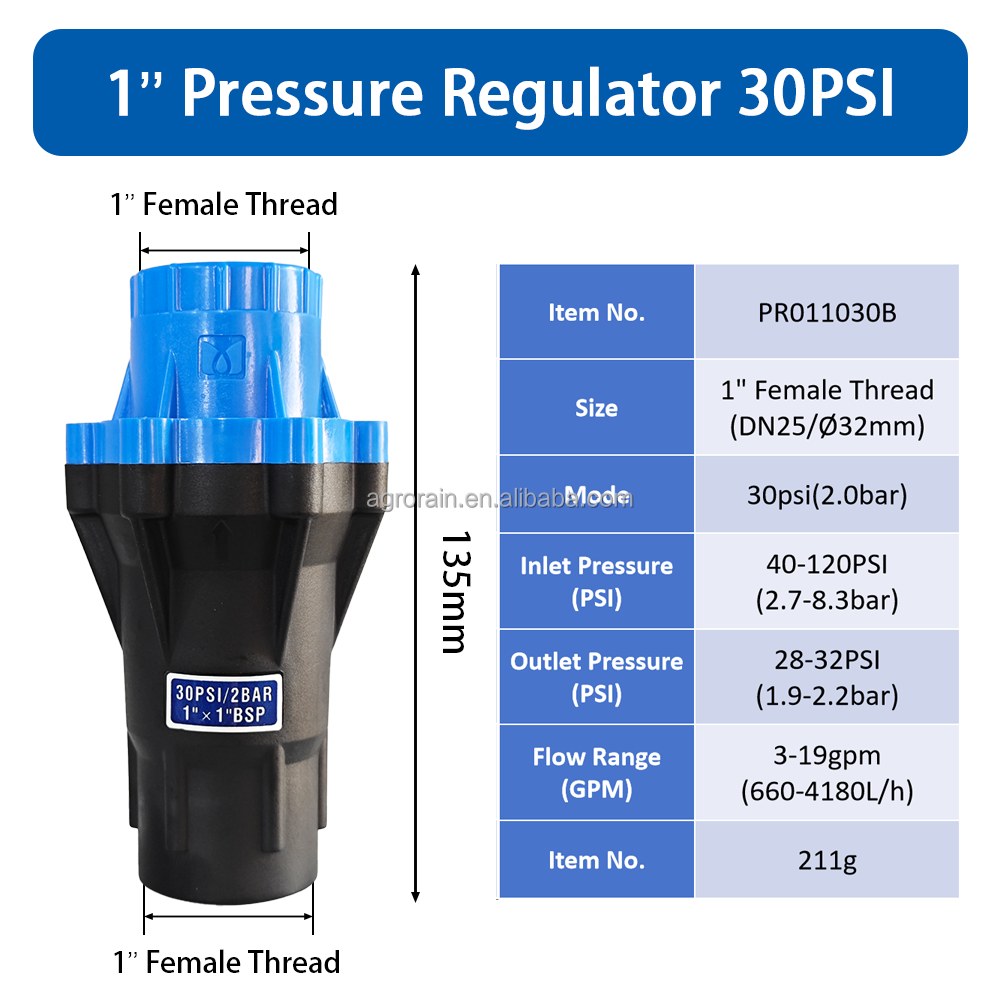 1 pollice 30 psi (2 bar)