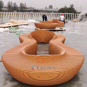 Public Bench Park Curved Design <strong>Beading</strong> Painted Public Bench Park Public Chair Service Bench OEM