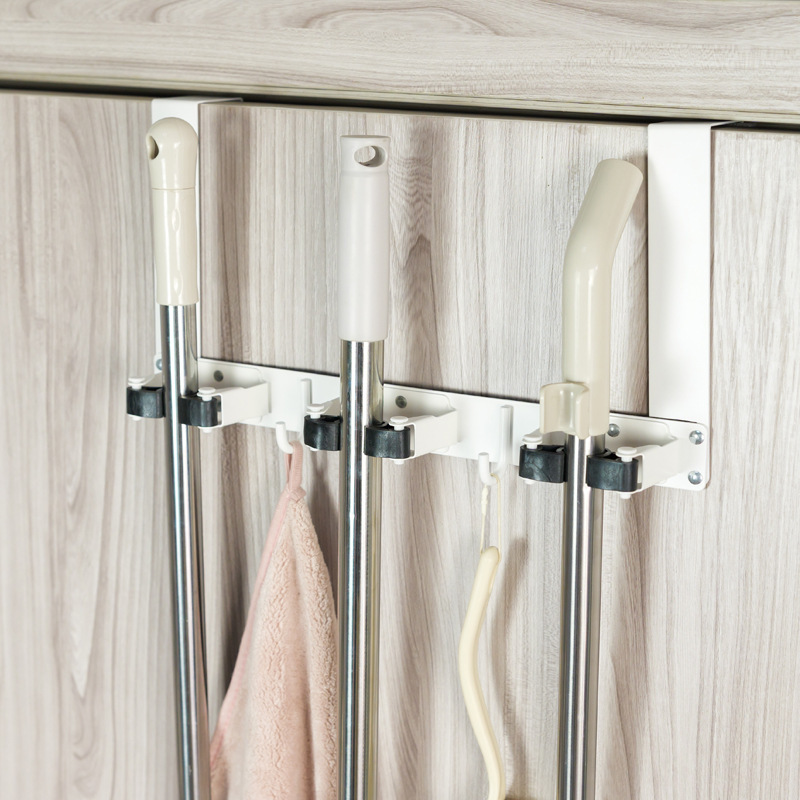 White 3-clip 2-hook-hole free door-hanging type