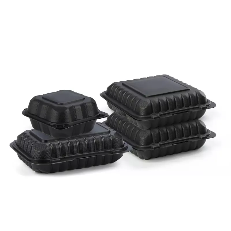 Fiambrera de plástico Clamshell para restaurante, contenedores de preparación de comida, contenedores para llevar, contenedor de comida rápida para llevar desechable