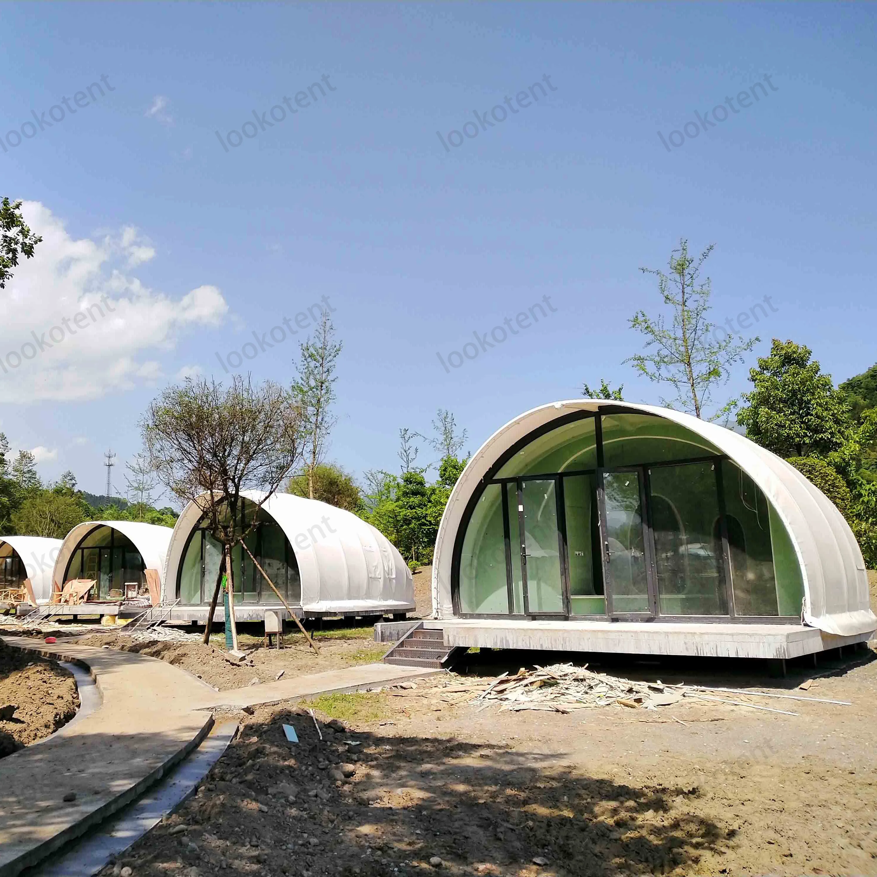 Offre Spéciale belle tente de bord de mer Shell Camping Tentes Resort de luxe Glamping Hotel Tente près de la nature
