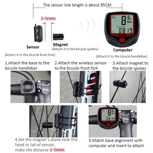 サンディングバイクコンピューターワイヤード自転車スピードメーターサイクリング走行距離計サイクルメータースピードセンサーMph屋内屋外エクササイズ防雨 - Product Image 5