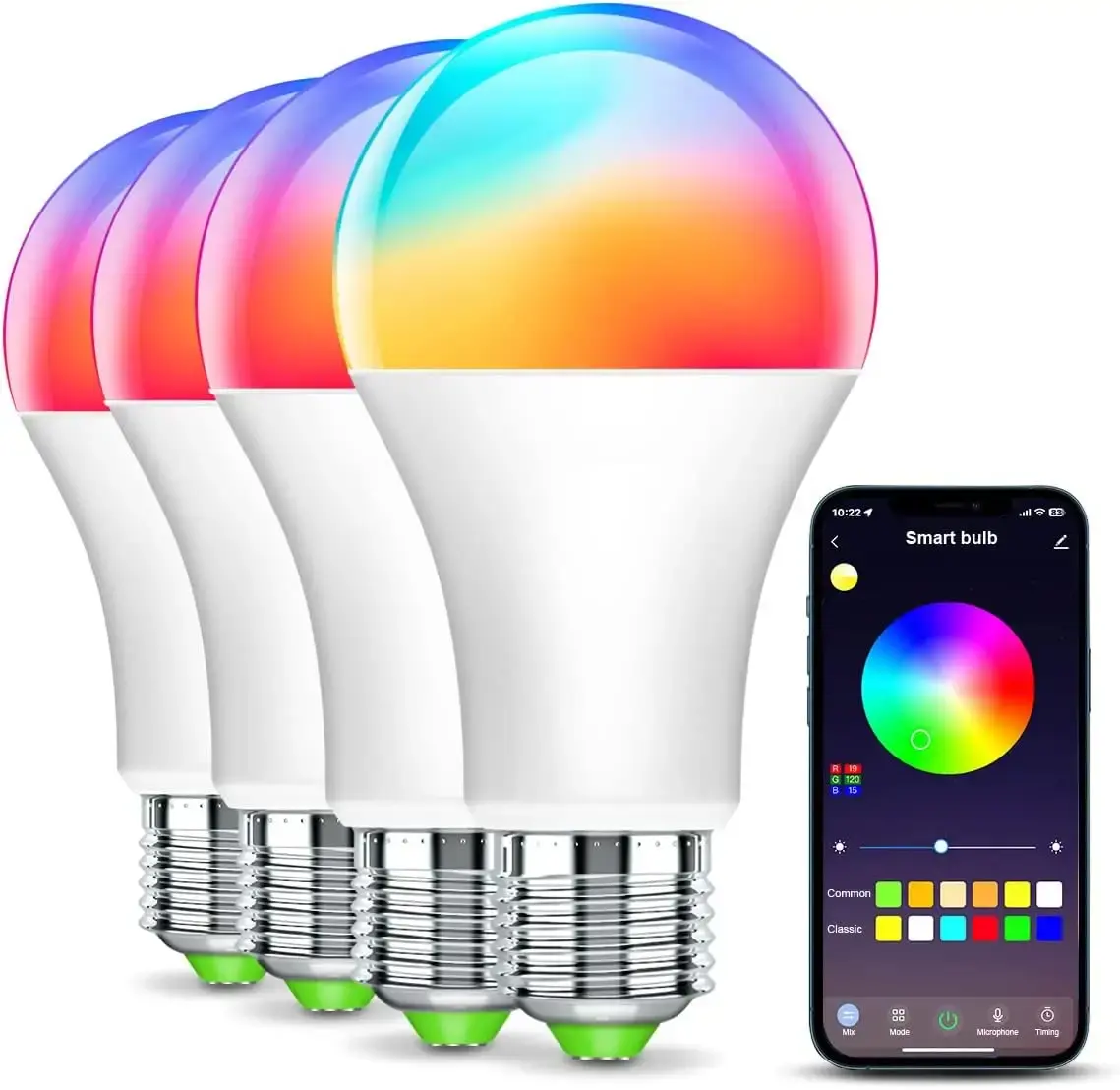 Dopwii New Design WIFI Connect Tuya Smart Bulb Light RGB Dimming B22 E26 E27 10w Led Smart Bul