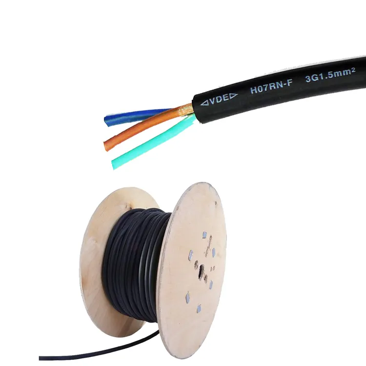 3 Core 1.5mm2 2.5mm2 Tipo 450/750V Cable de goma flexible EPR/PCP/PUR