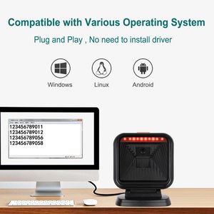 Escáner de código de barras omnidireccional 2D, lector de código de barras QR de escritorio para supermercado, matriz de datos de detección automática, PDF417, 1D, 2D