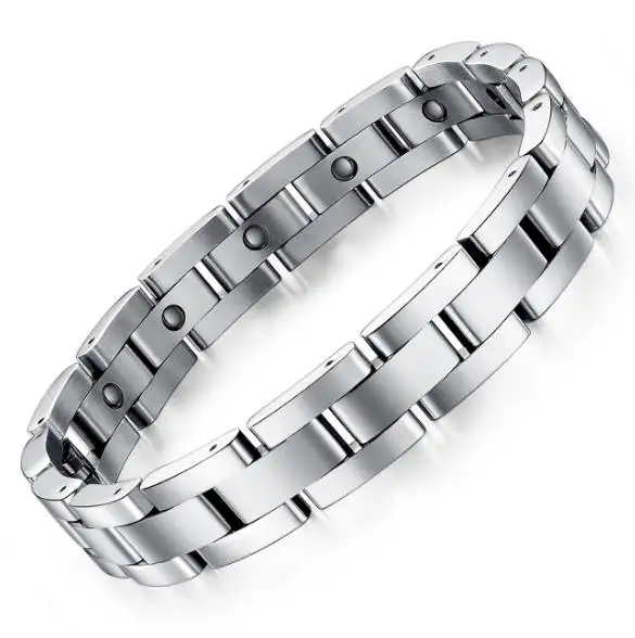 Top di vendita di guarigione braccialetto magnetico bracciale in acciaio di titanio braccialetti magnetici benefici per la salute
