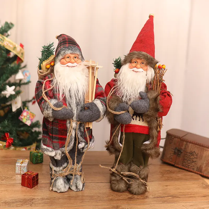 Ornamenti decorativi natalizi di lusso di lusso Babbo Natale presenta bambole