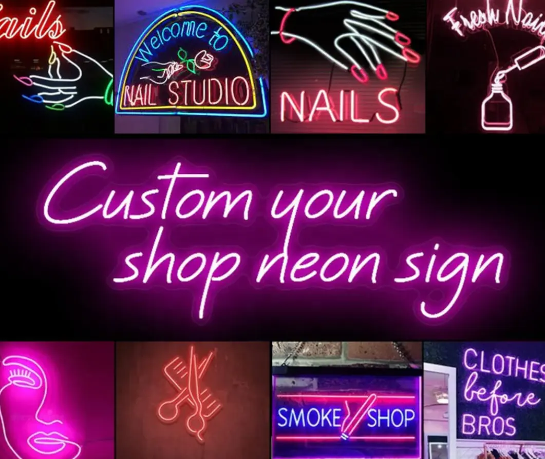 Nome personalizado Neon Sign Beauty Game Room Store Logo Neon Sign com baixo preço Acrílico LED Neon Letter Light Sign