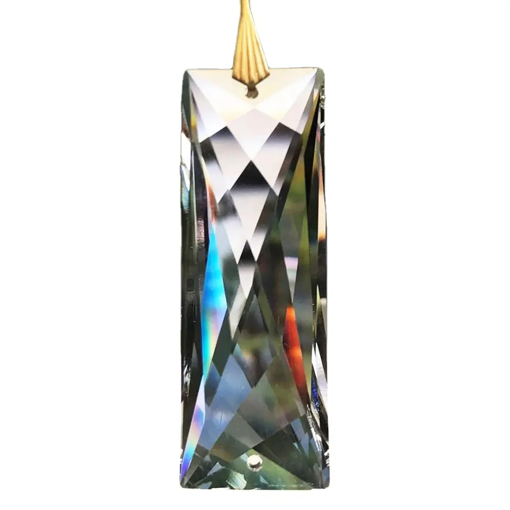 Prisma de cristal de corte brillante para piezas de candelabro, 76mm
